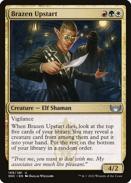Brazen Upstart, Magic card SNC 169 — Streets of New Capenna set