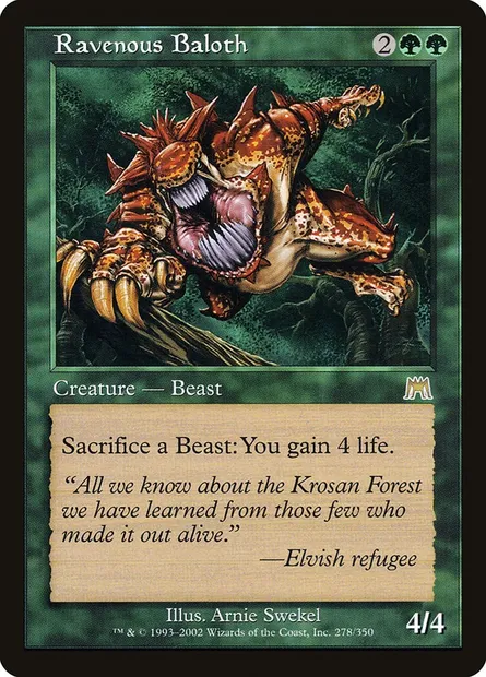 Ravenous Baloth, Magic card ONS 278 — Onslaught set