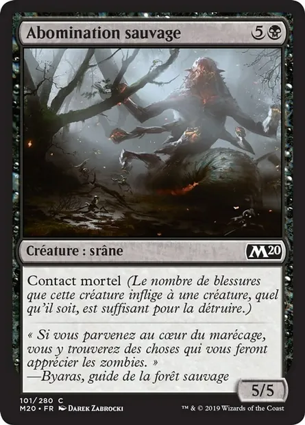 Abomination sauvage, carte Magic M20 101 — extension Core Set 2020