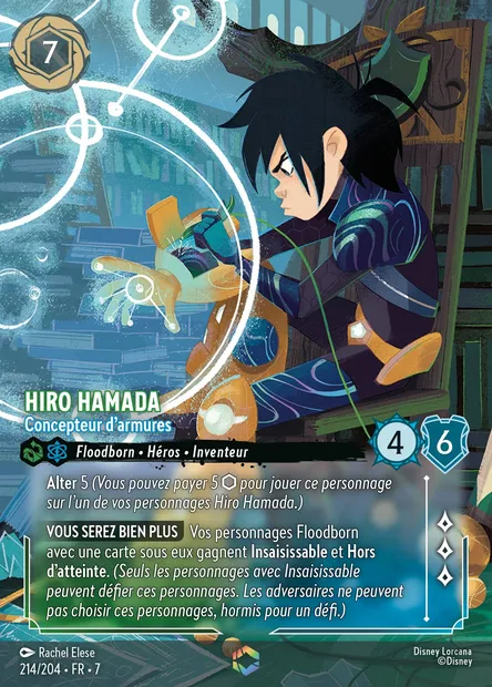 Hiro Hamada - Concepteur d'armures, carte Disney Lorcana CH7-214 — extension L'île d'Archazia