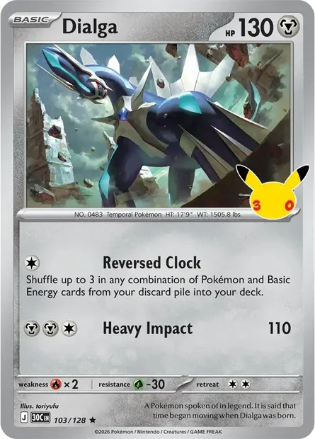 Dialga, Pokémon card 30C 103 — 30th Celebration set