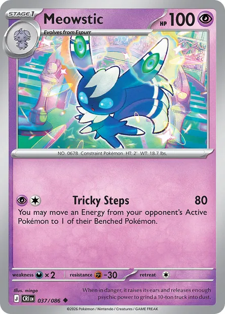 Meowstic, Pokémon card CRI 037 — Chaos Rising set