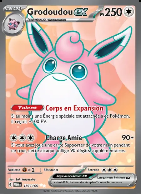 Grodoudou-ex, carte Pokémon MEW 187 — extension 151