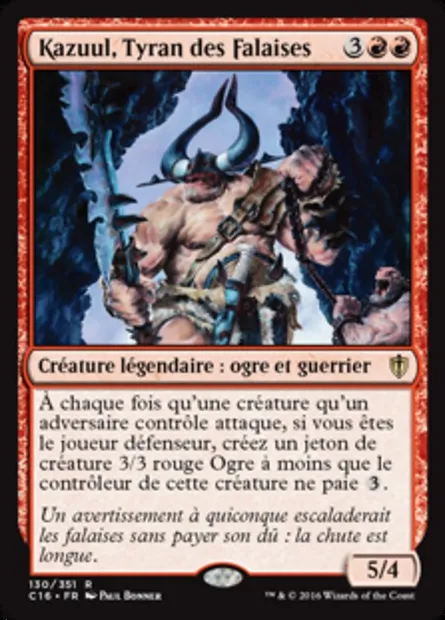 Kazuul, Tyran des Falaises, carte Magic C16 130 — extension Commander 2016