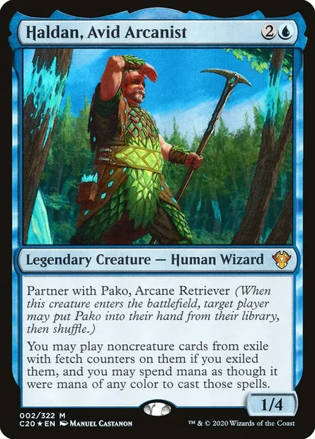 Haldan, Avid Arcanist, Magic card C20 2 — Commander 2020 set