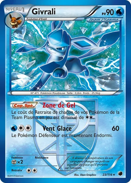Givrali, carte Pokémon PLF 23 — extension Glaciation Plasma