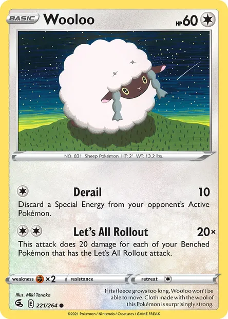 Wooloo, Pokémon card FST 221 — Fusion Strike set