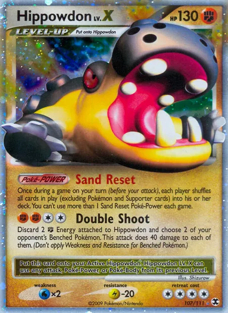 Hippowdon LV.X, Pokémon card RR 107 — Rising Rivals set