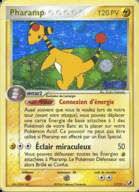 Pharamp, carte Pokémon UF 1 — extension EX Forces Cachées