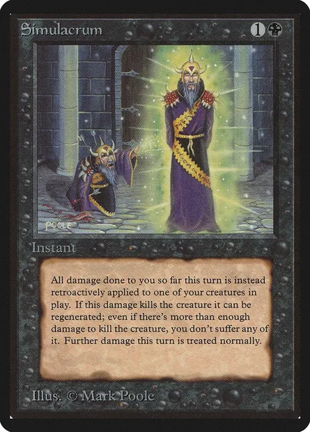 Simulacre, carte Magic LEB 129 — extension Limited Edition Beta