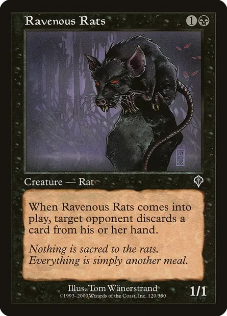 Ravenous Rats, Magic card INV 120 — Invasion set