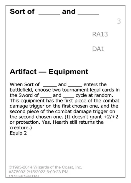 Sort of _____ and _____, carte Magic UNK RA13 — extension Unknown Event