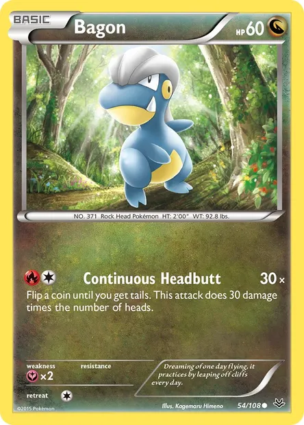 Bagon, Pokémon card ROS 54 — Roaring Skies set