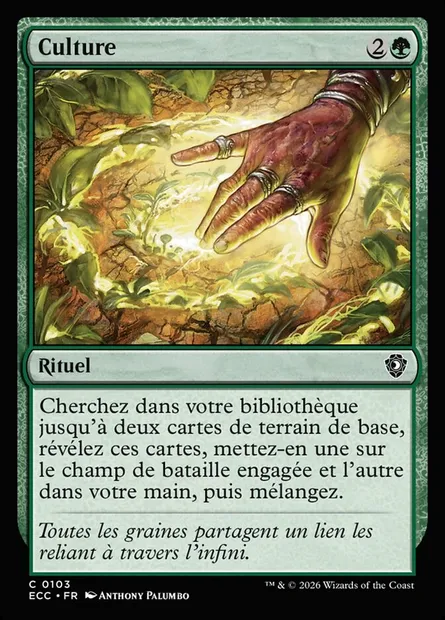 Culture, carte Magic ECC 103 — extension Lorwyn Eclipsed Commander