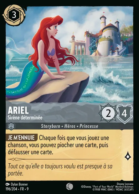 Ariel - Sirène déterminée, carte Disney Lorcana CH9-196 — extension Fabuleux