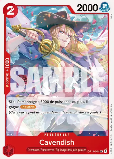 Cavendish, carte One Piece OP14-004 — extension LES SEPT DE LA MER D'AZUR