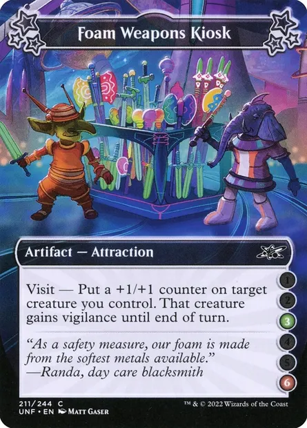 Foam Weapons Kiosk, Magic card UNF 211b — Unfinity set