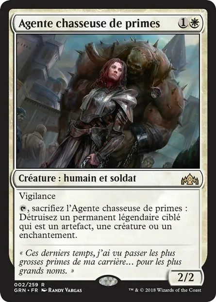 Agente chasseuse de primes, carte Magic GRN 2 — extension Les Guildes de Ravnica