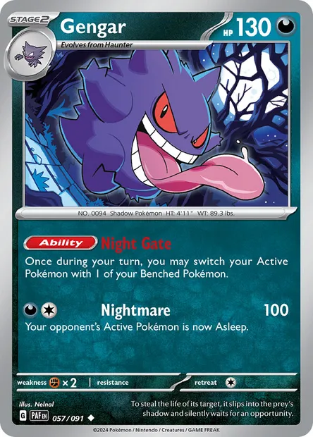 Gengar, Pokémon card PAF 057 — Paldean Fates set