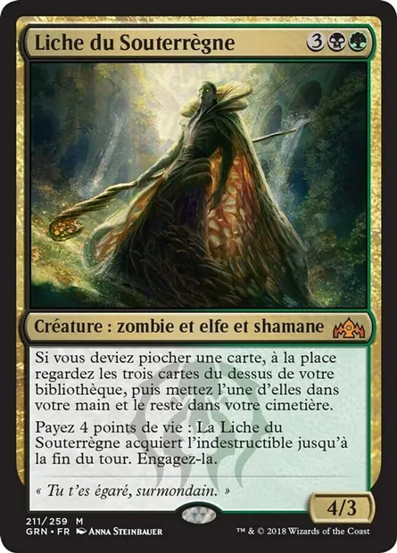 Liche du Souterrègne, carte Magic GRN 211 — extension Les Guildes de Ravnica