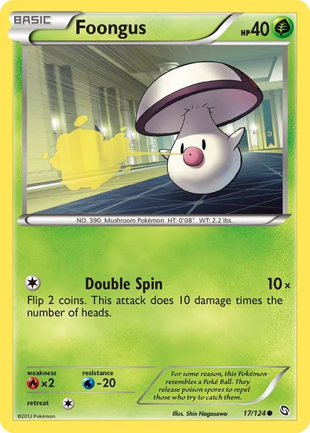 Foongus, Pokémon card DRX 17 — Dragons Exalted set