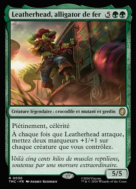 Leatherhead, alligator de fer, carte Magic TMC 30 — extension Teenage Mutant Ninja Turtles Eternal