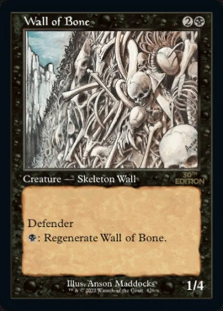 Mur d'ossements, carte Magic 30A 426 — extension 30th Anniversary Edition