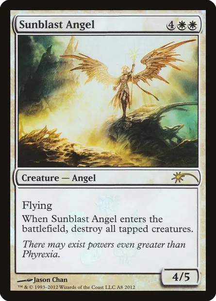 Sunblast Angel, Magic card PSOM A8 — Scars of Mirrodin Promos set