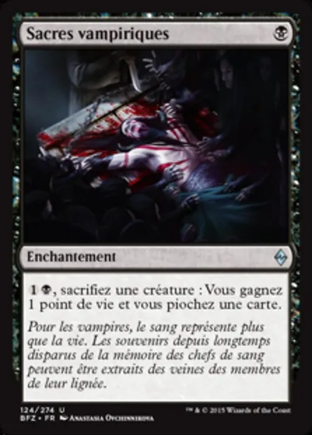 Sacres vampiriques, carte Magic BFZ 124 — extension La bataille de Zendikar