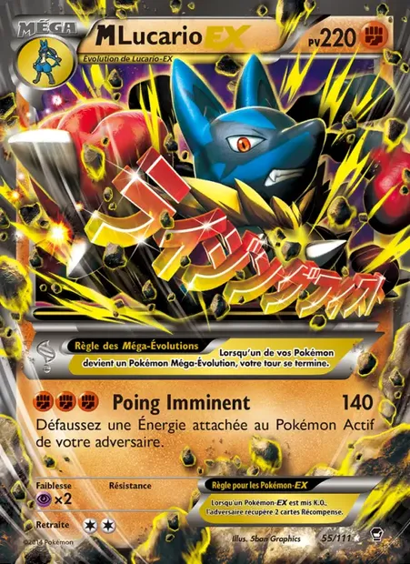 M-Lucario EX, carte Pokémon FFI 55 — extension Poings Furieux