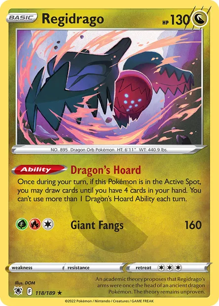 Regidrago, Pokémon card ASR 118 — Astral Radiance set