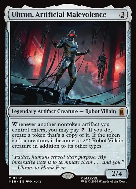Ultron, Artificial Malevolence, Magic card MSH 252 — Marvel Super Heroes set