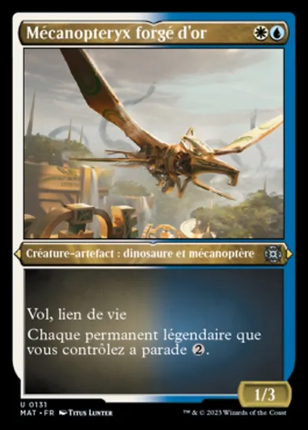 Mécanopteryx forgé d'or, carte Magic MAT 131 — extension L'invasion des machines : le jour d'après