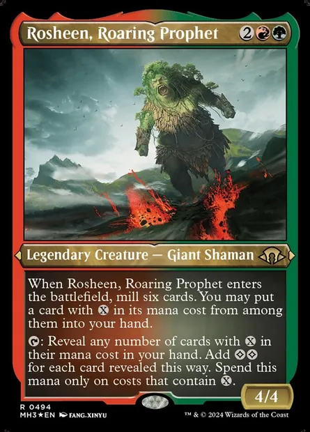 Rosheen, Roaring Prophet, Magic card MH3 494 — Modern Horizons 3 set