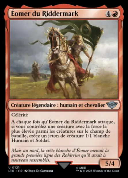 Éomer du Riddermark, carte Magic LTR 121 — extension Le Seigneur des Anneaux : chroniques de la Terre du Milieu