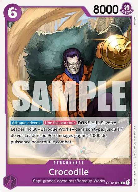 Crocodile, carte One Piece OP12-069 — extension L'HÉRITAGE DU MAÎTRE