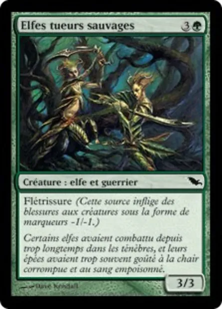 Elfes tueurs sauvages, carte Magic SHM 133 — extension Sombrelande