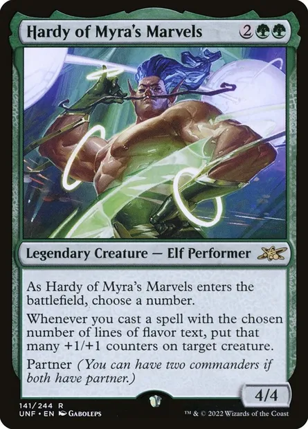 Hardy of Myra's Marvels, carte Magic UNF 141 — extension Unfinity
