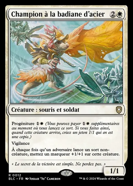 Champion à la badiane d'acier, carte Magic BLC 12 — extension Bloomburrow Commander