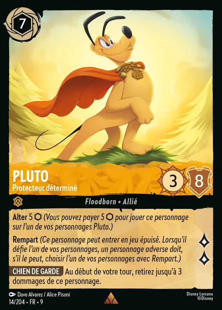 Pluto - Protecteur déterminé, carte Disney Lorcana CH9-014 — extension Fabuleux