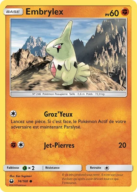 Embrylex, carte Pokémon CES 74 — extension Tempête Céleste