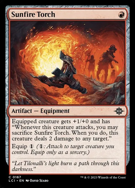 Sunfire Torch, Magic card LCI 167 — The Lost Caverns of Ixalan set