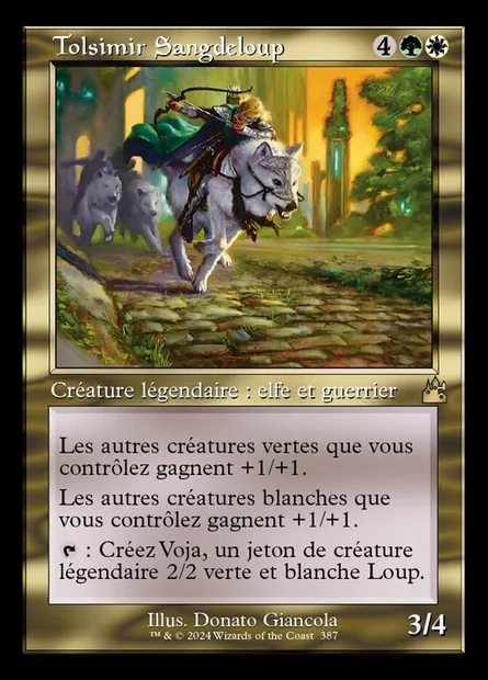 Tolsimir Sangdeloup, carte Magic RVR 387 — extension Ravnica Remastered