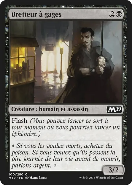 Bretteur à gages, carte Magic M19 100 — extension Core Set 2019