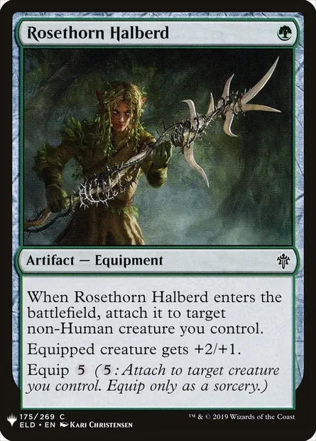 Rosethorn Halberd, Magic card PLST ELD-175 — The List set