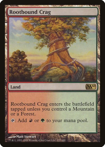 Rootbound Crag, Magic card M10 227 — Magic 2010 set