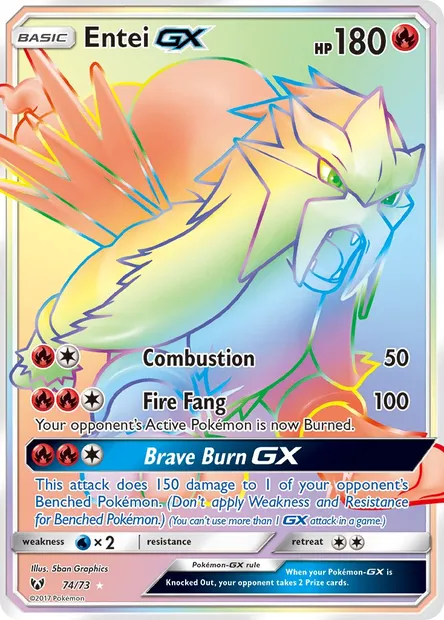 Entei GX, Pokémon card SLG 74 — Shining Legends set