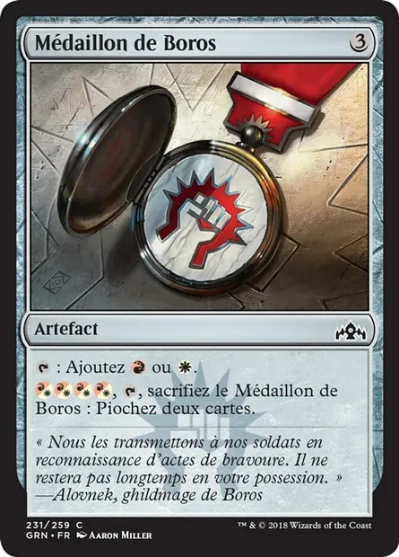Médaillon de Boros, carte Magic GRN 231 — extension Les Guildes de Ravnica