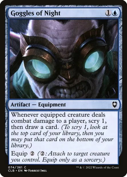 Goggles of Night, Magic card CLB 74 — Commander Legends: Battle for Baldur's Gate set