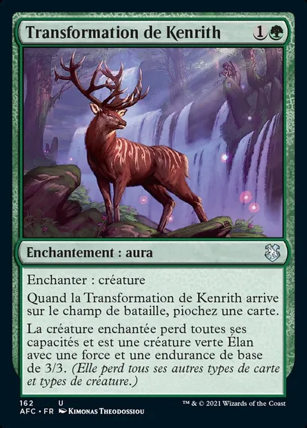 Transformation de Kenrith, carte Magic AFC 162 — extension Forgotten Realms Commander